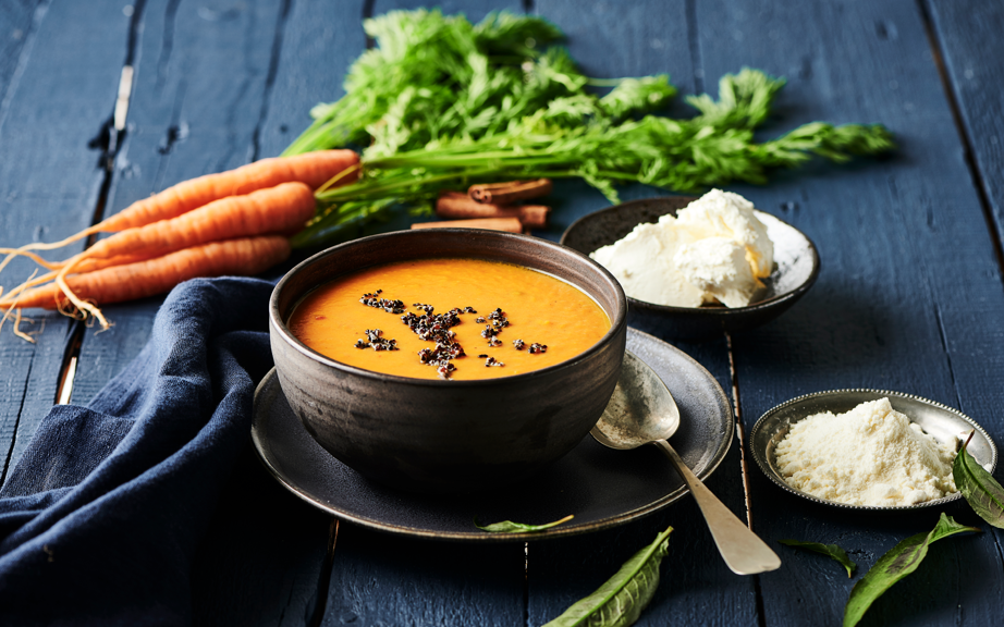 Lactosan Cheese Powders for Vegetarian Carrot Soup